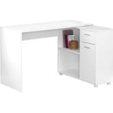 46" Computer Desk w/ Storage Cabinet in White